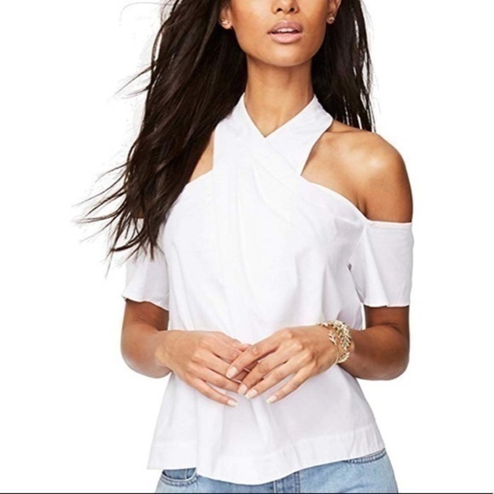 RACHEL Rachel Roy Halter Cold Shoulder Top sz 4